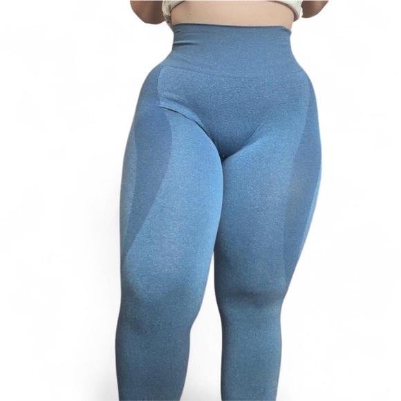 other Pants - Blue seamless high-waisted contour active athletic gym leggings